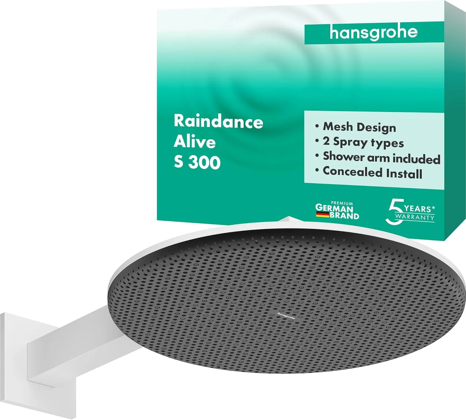 سردوش دوش هانسگروهه Raindance Alive S 300 (24541700) صرفه جویی در مصرف آب (EcoSmart) با بازوی دوش 300 میلی متر، دوش بارانی با 2 نوع جت برای نصب دیواری، سردوش دوش، عملکرد ضد رسوب، سفید مات سردوش دوش هانسگروهه Raindance Alive S 300 (24541700) صرفه جویی در مصرف آب (EcoSmart) با بازوی دوش 300 میلی متر، دوش بارانی با 2 نوع جت برای نصب دیواری، سردوش دوش، عملکرد ضد رسوب، سفید مات