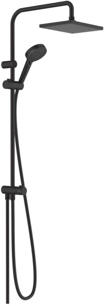 سیستم دوش هانسگروهه Vernis Shape 230 1 Spray Reno، مشکی مات، 26282670 سیستم دوش هانسگروهه Vernis Shape 230 1 Spray Reno، مشکی مات، 26282670