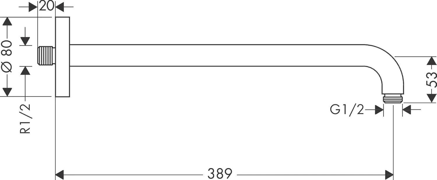 بازوی دوش هانسگروهه 389 میلیمتر مشکی مات بازوی دوش هانسگروهه 389 میلیمتر مشکی مات