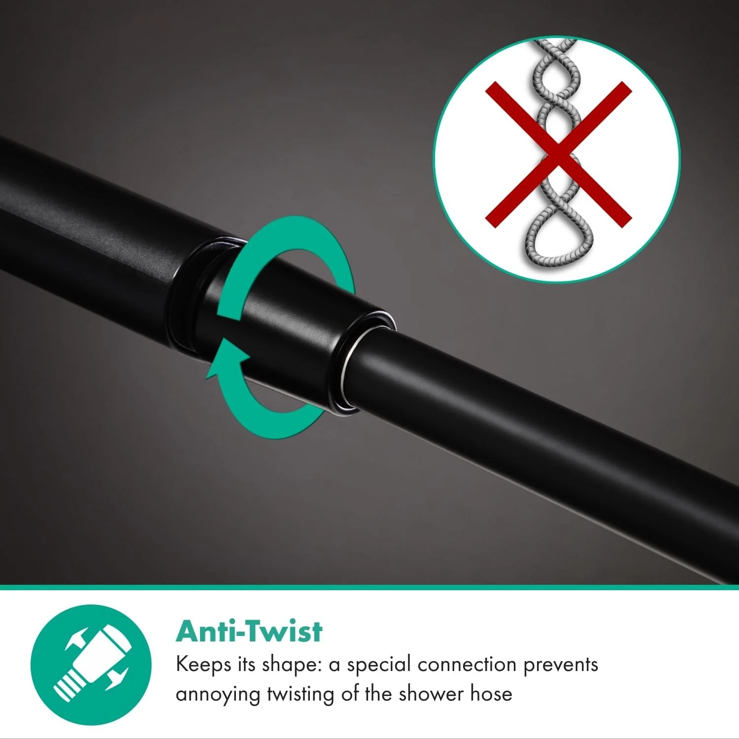 شلنگ دوش یونیورسال هانسگروهه Isiflex طول 1.60 متر، بدون گره خوردگی، شلنگ سر دوش انعطاف پذیر ضد پیچ خوردگی، شامل حلقه های آب بندی، مشکی مات شلنگ دوش یونیورسال هانسگروهه Isiflex طول 1.60 متر، بدون گره خوردگی، شلنگ سر دوش انعطاف پذیر ضد پیچ خوردگی، شامل حلقه های آب بندی، مشکی مات