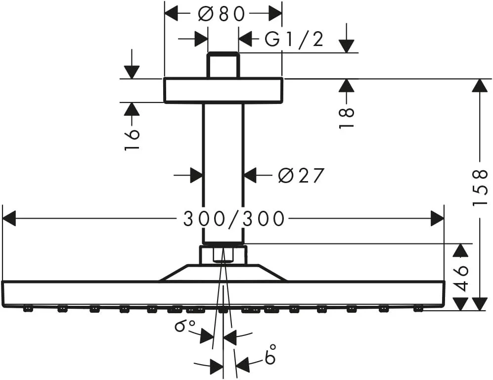 سردوش ثابت هانسگروهه Raindance E، کروم سردوش ثابت هانسگروهه Raindance E، کروم