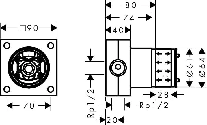 بدنه اصلی هانسگروهه برای دوش های سقفی 2 حالته، مناسب برای برخی از سردوش های هانسگروهه با 2 نوع جت مانند Raindance Alive، مدل 24573180