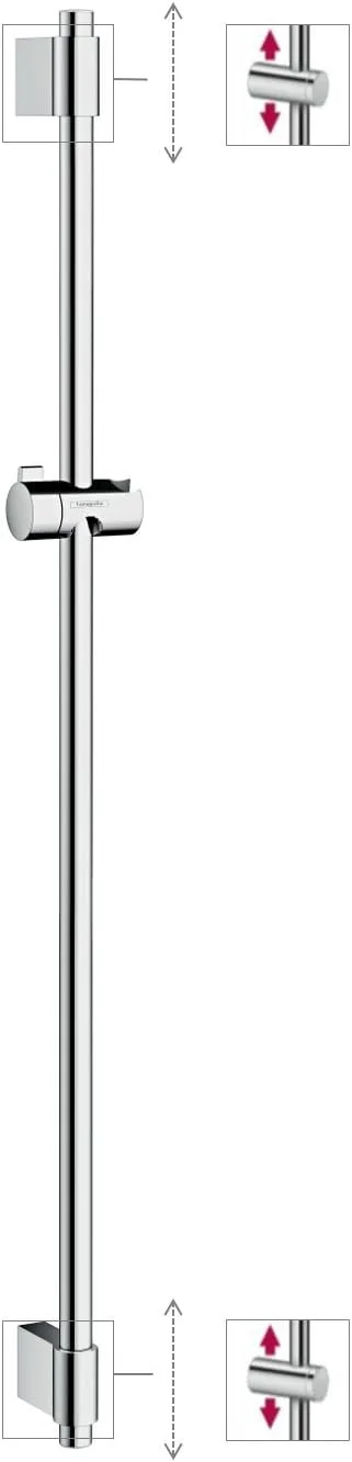 میله دوش هانسگروهه Unica Varia، میله بالابر دوش 105 سانتی‌متری با نگهدارنده سر دوش، کروم، 27356000