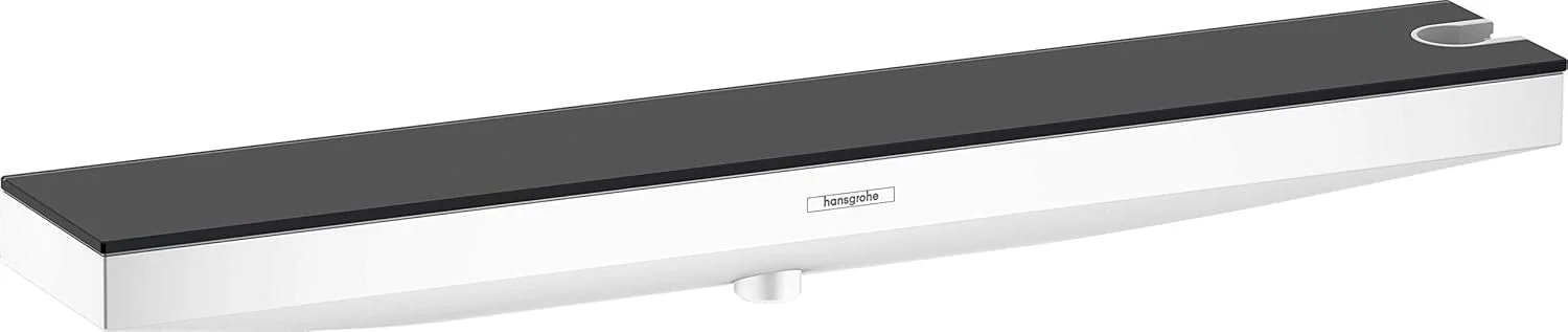 اتصال دیواری 500 میلی‌متری Rainfinity هانسگروهه با نگهدارنده سردوش سمت راست و قفسه دوش، سفید مات