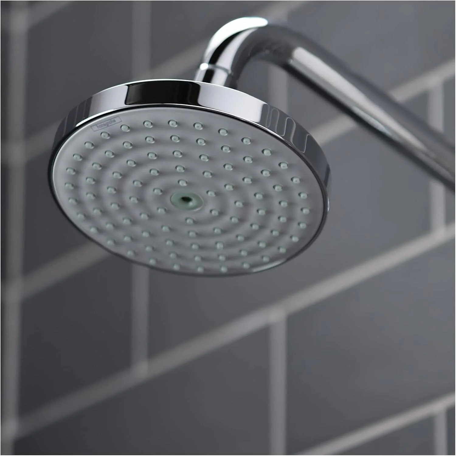 ست دوش کرومای هانسگروهه با قابلیت تنظیم ارتفاع لغزشی، تزریق هوا، اسپری Rain AirPower و سیستم QuickClean مدل 27169001، رنگ کروم