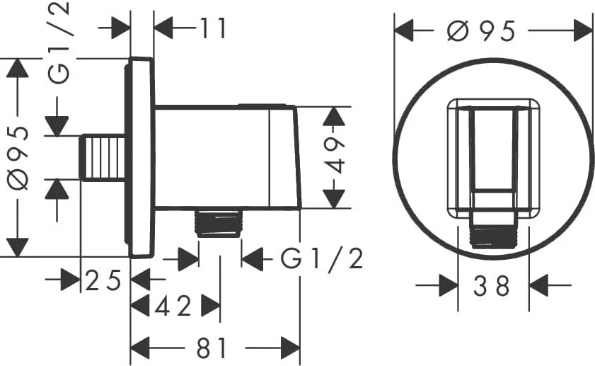 اتصال دیواری هانسگروهه FixFit S با نگهدارنده سردوش، اتصال شلنگ دوش با نگهدارنده دوش، با شیر یک طرفه، روکش طلایی براق اتصال دیواری هانسگروهه FixFit S با نگهدارنده سردوش، اتصال شلنگ دوش با نگهدارنده دوش، با شیر یک طرفه، روکش طلایی براق