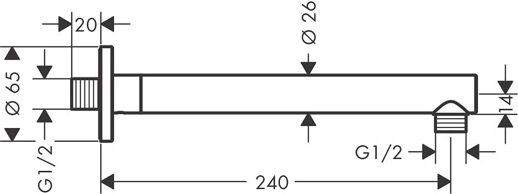 بازوی دوش هانسگروهه Vernis Blend، ۲۴ سانتی متر، کروم، ۲۷۸۰۹۰۰۰ بازوی دوش هانسگروهه Vernis Blend، ۲۴ سانتی متر، کروم، ۲۷۸۰۹۰۰۰