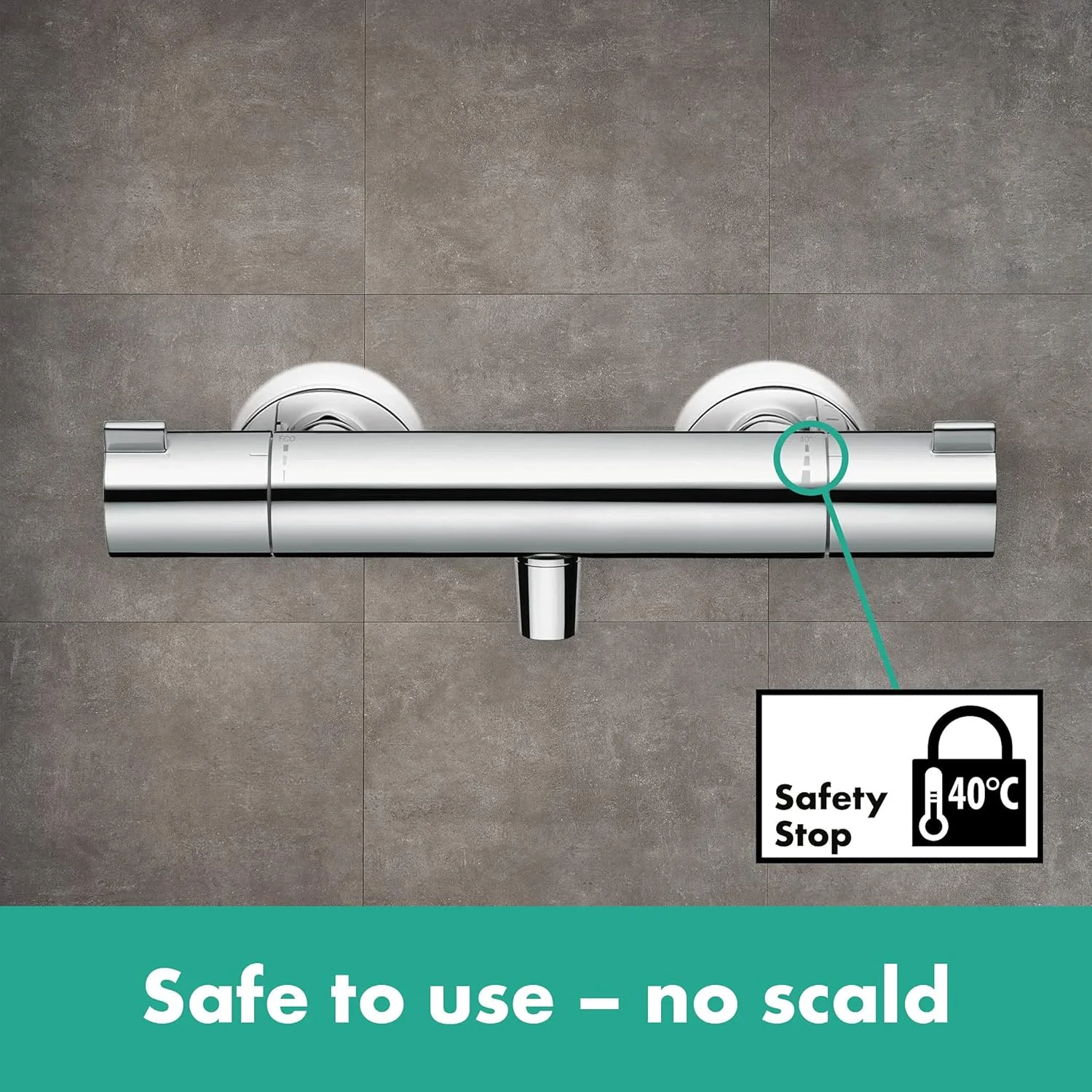 ترموستات دوش روکار Hansgrohe Ecostat 1001 CL، شیر دوش با توقف ایمنی در دمای 40 درجه سانتیگراد، شیر مخلوط کن برای 1 عملکرد، کروم، 13211000 ترموستات دوش روکار Hansgrohe Ecostat 1001 CL، شیر دوش با توقف ایمنی در دمای 40 درجه سانتیگراد، شیر مخلوط کن برای 1 عملکرد، کروم، 13211000