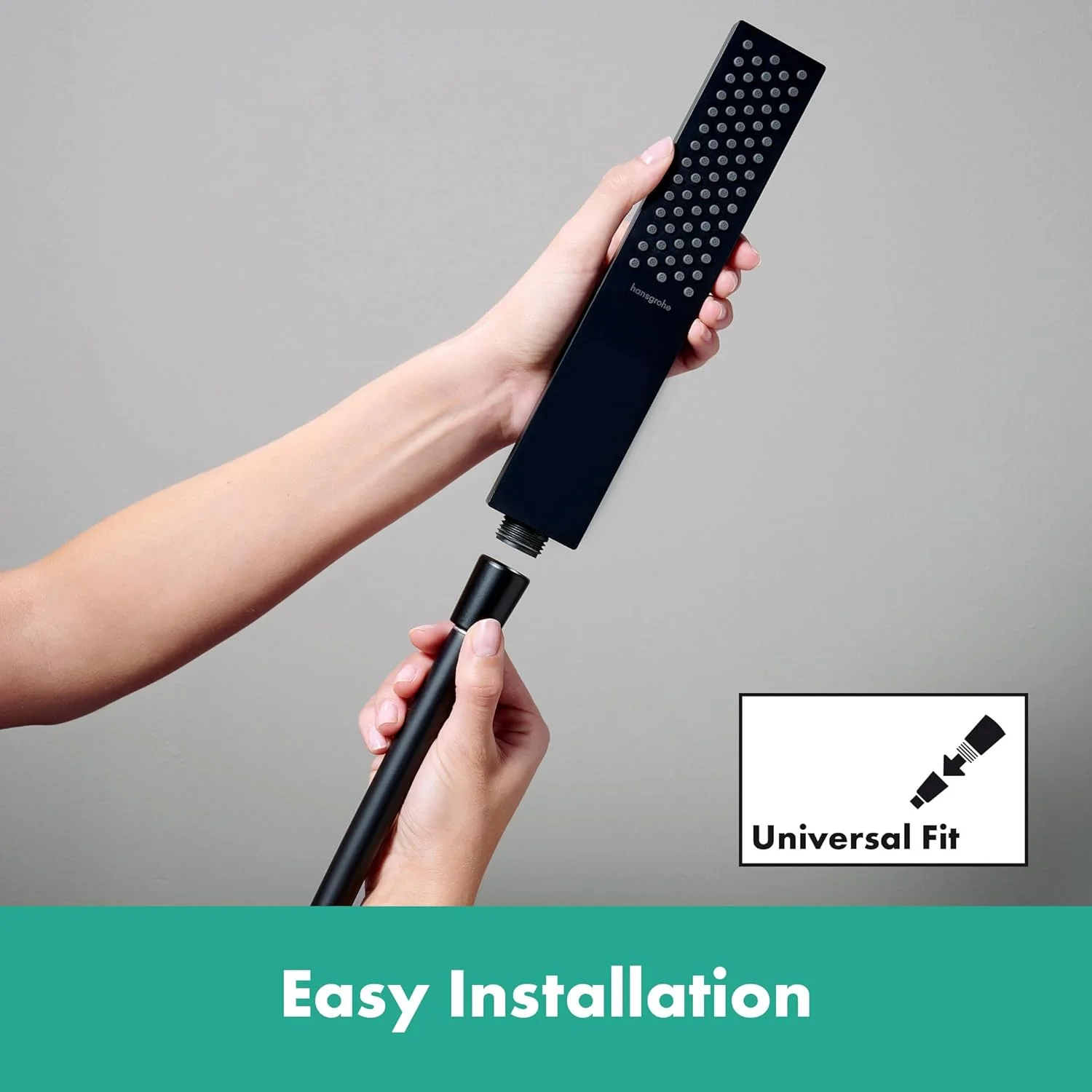 میله یونیورسال دوش هانسگروهه مدل Pulsify S 65 cm به همراه اسلایدر فشاری و شلنگ Isiflex به طول 160 cm، مشکی مات، میله دوش 65cm میله یونیورسال دوش هانسگروهه مدل Pulsify S 65 cm به همراه اسلایدر فشاری و شلنگ Isiflex به طول 160 cm، مشکی مات، میله دوش 65cm