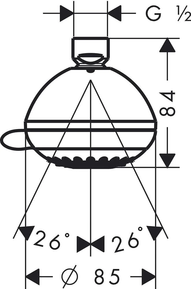 دوش سقفی هانسگروهه Crometta 85 با 3 حالت پاشش، کروم، نقره ای