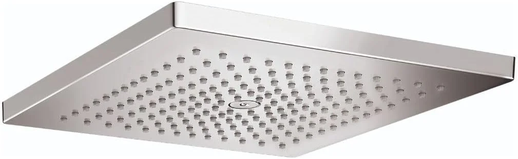 سردوش حمام هانسگروهه Raindance E سایز 12 اینچ، جریان کم، مدرن، تک حالته، صرفه جویی در آب با QuickClean، روکش کروم، 26240001