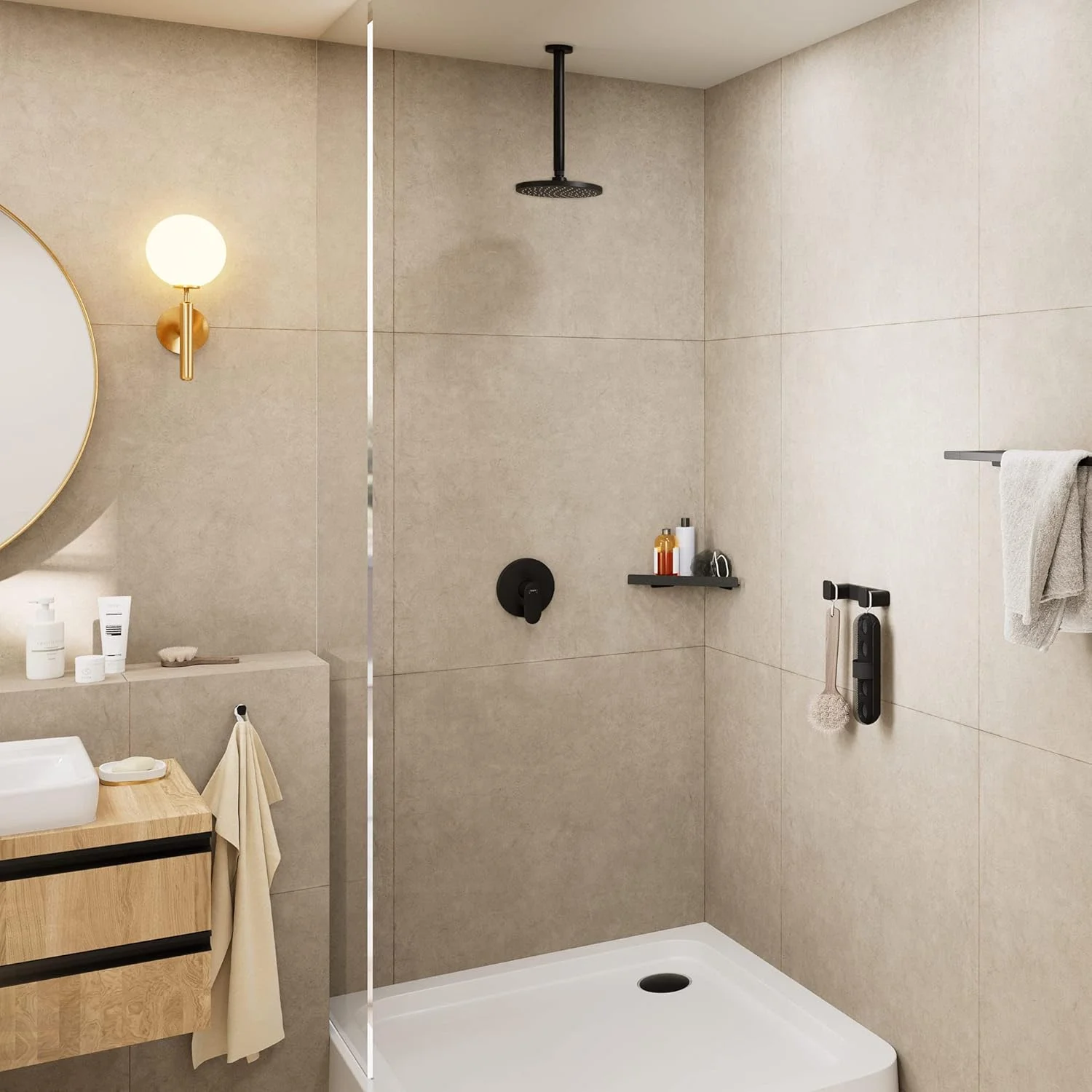 اتصال سقفی هانسگروهه Vernis Blend، طول 30 سانتی متر، مشکی مات، 27805670 اتصال سقفی هانسگروهه Vernis Blend، طول 30 سانتی متر، مشکی مات، 27805670