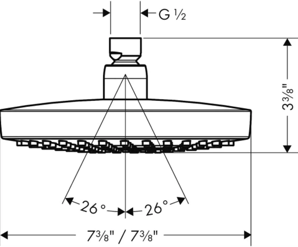 سردوش حمام هانسگروهه کروما سلکت S با قطر 7 اینچ، صرفه جویی در مصرف آب، جریان کم، مدرن، دارای 2 حالت اسپری بارانی و IntenseRain با تکنولوژی QuickClean، روکش کروم، مدل 04388000