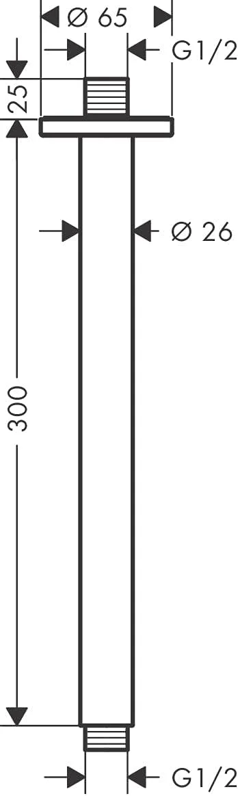 اتصال سقفی هانسگروهه Vernis Blend، طول 30 سانتی متر، مشکی مات، 27805670 اتصال سقفی هانسگروهه Vernis Blend، طول 30 سانتی متر، مشکی مات، 27805670