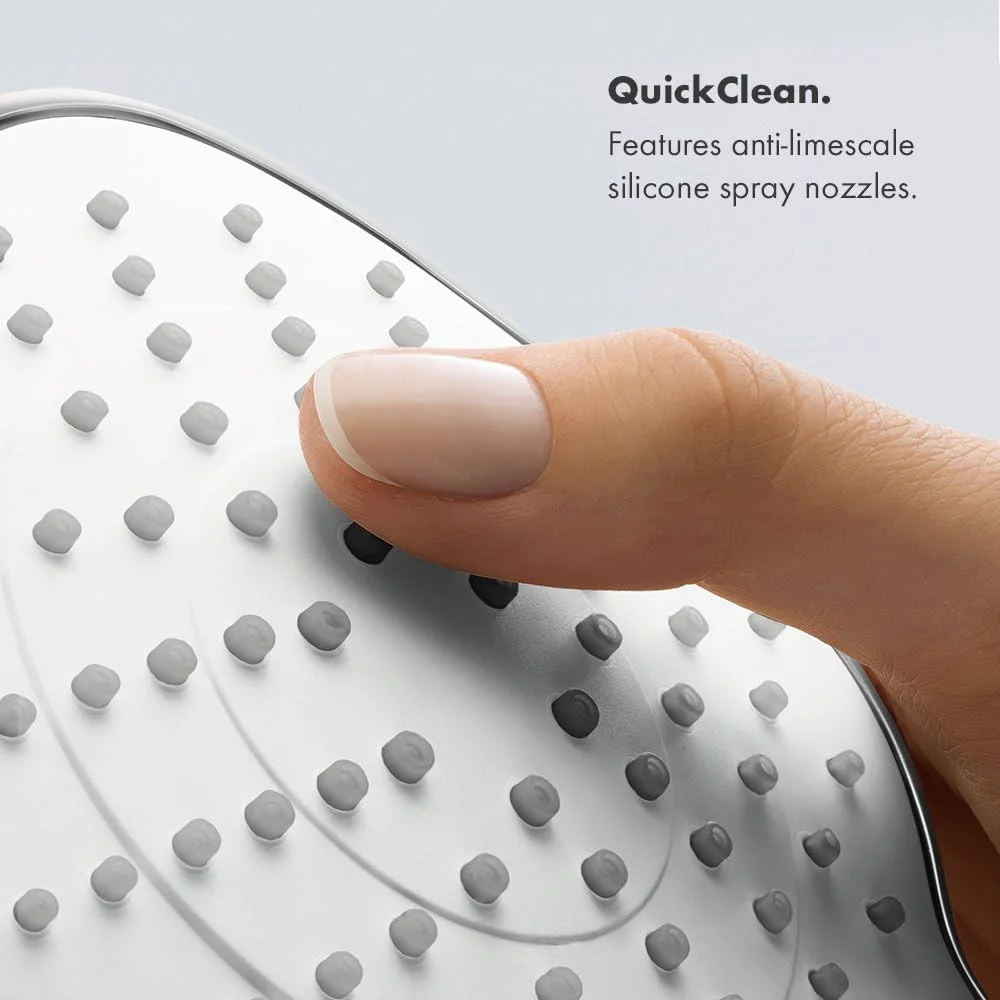 سردوش حمام ۹ اینچی هانسگروهه کروما، مدرن، تک حالته RainAir با فناوری Airpower و QuickClean، رنگ کروم، مدل 26465001