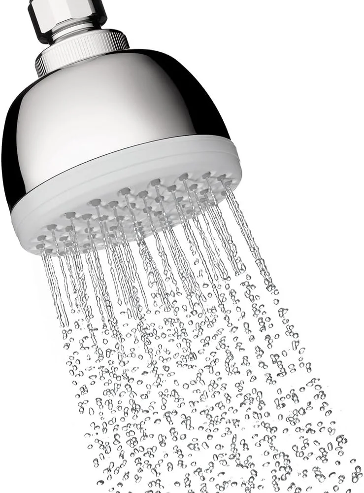 سردوش حمام هانسگروهه کروما 3 اینچی، نصب آسان، مدرن، تک حالته، تمیزکاری آسان با QuickClean، کروم، 28492001