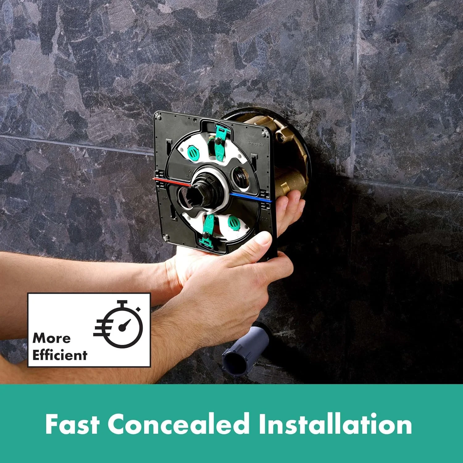 شیر دوش توکار هانسگروهه DuoTurn S برای 2 مصرف کننده، شیر اهرمی تکی گرد برای iBox Universal 2، کروم