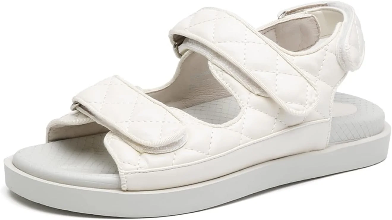 صندل زنانه، صندل تخت زنانه، کفش پلتفرم توری، صندل راحت زیره نرم زنانه (36)