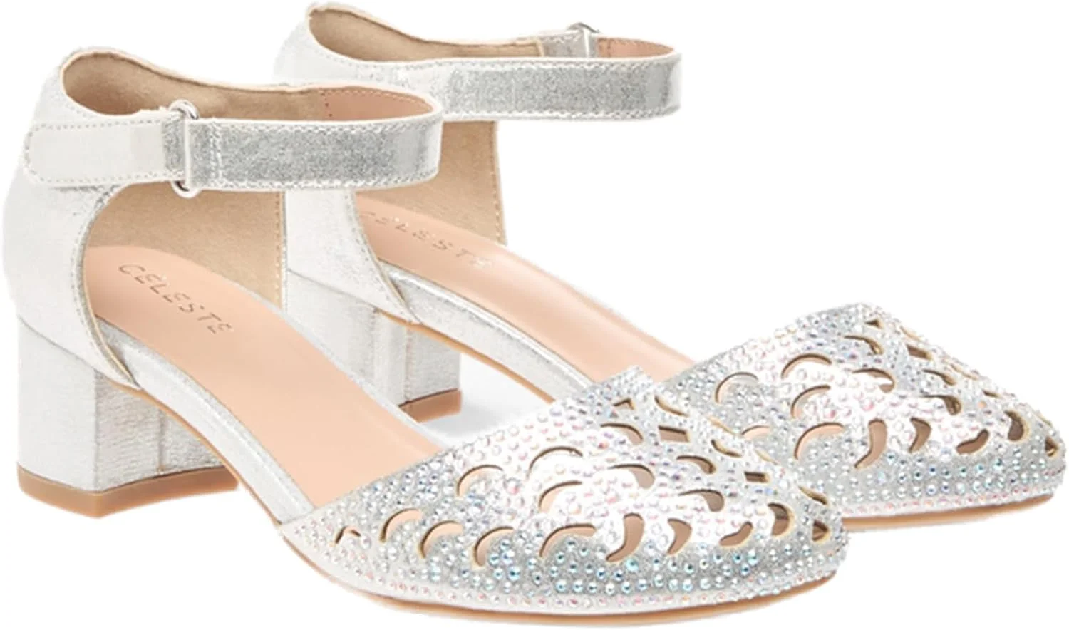 کفش های پاشنه دار بلوکی تزیین شده دخترانه سلست با بند مچ پا و جزئیات برش