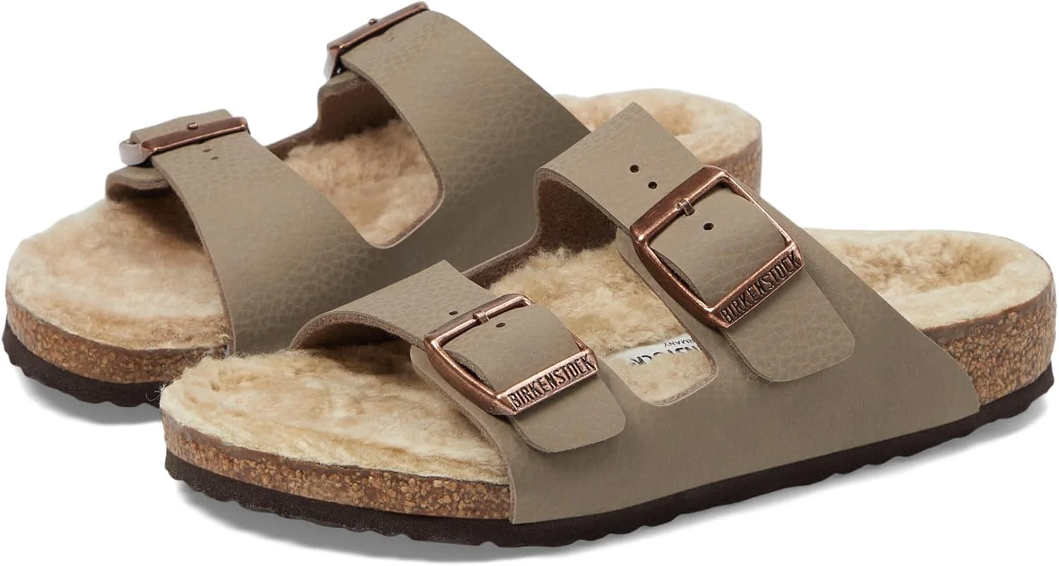 صندل پسرانه Birkenstock Arizona Shearling - Desert Soil (مناسب خردسالان/کودکان بزرگ)