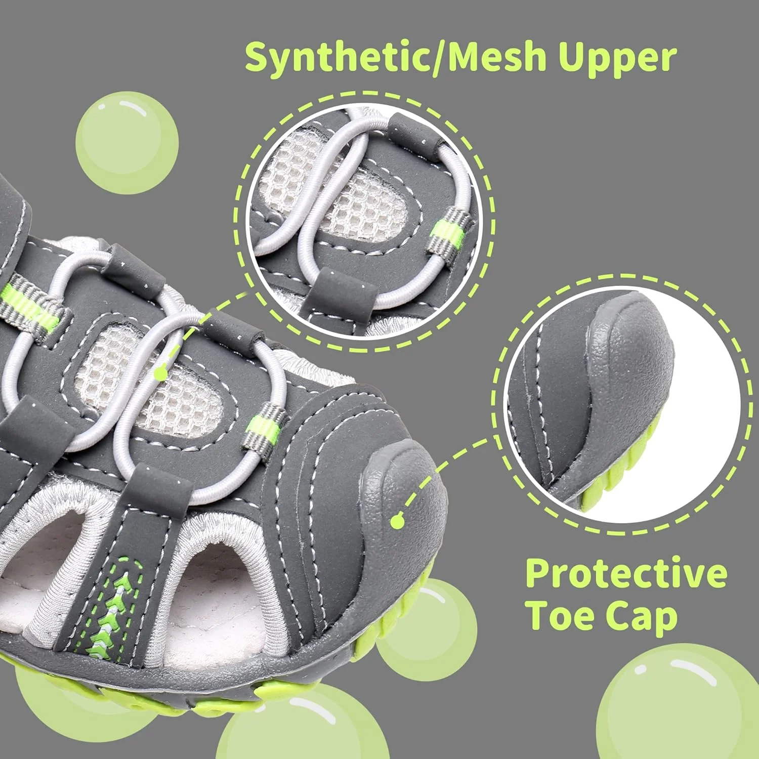 صندل های تابستانی دخترانه آپاکووا با پنجه بسته و کفی نرم و پشتیبانی از قوس پا (مناسب کودکان نوپا/کودکان کوچک)