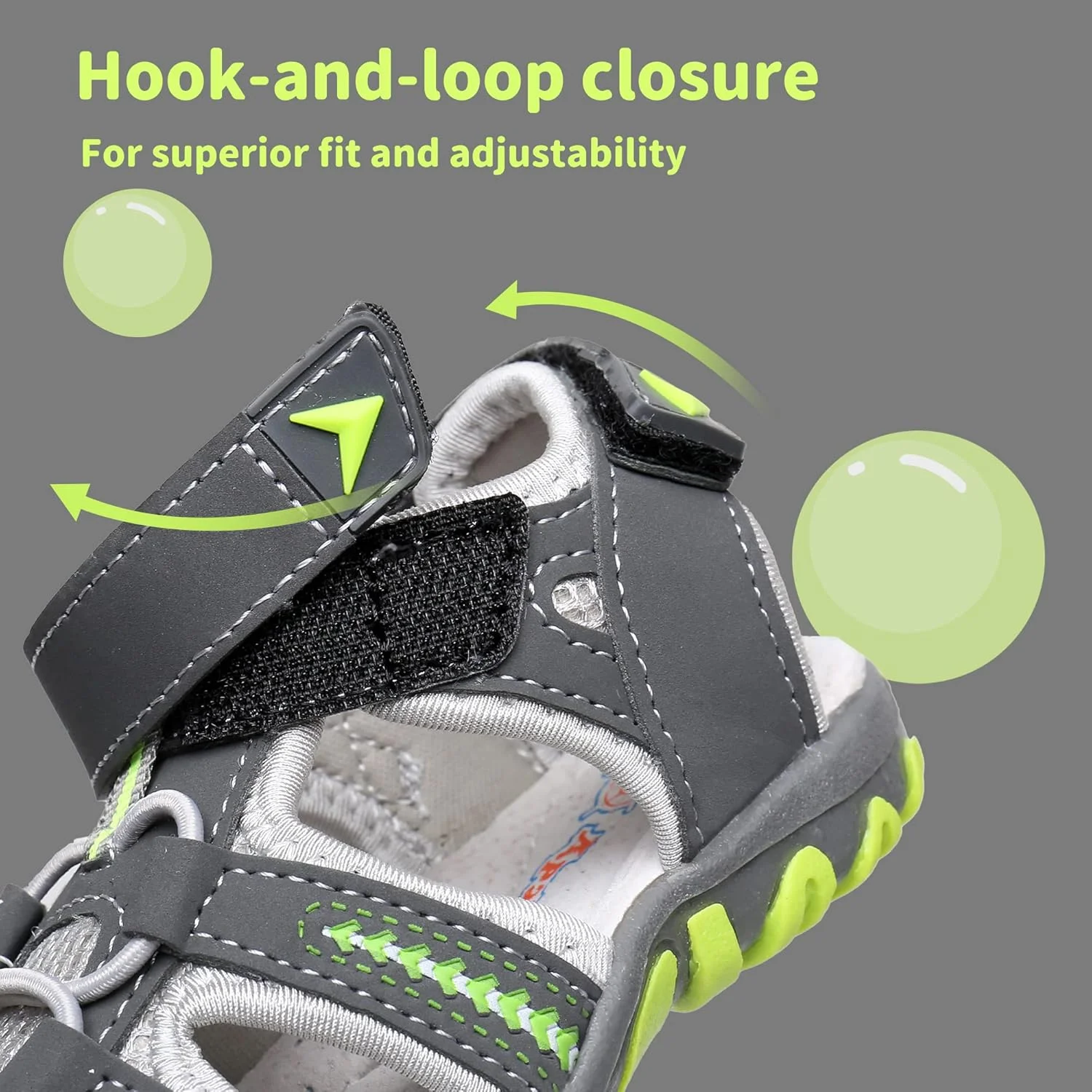 صندل های تابستانی دخترانه آپاکووا با پنجه بسته و کفی نرم و پشتیبانی از قوس پا (مناسب کودکان نوپا/کودکان کوچک)