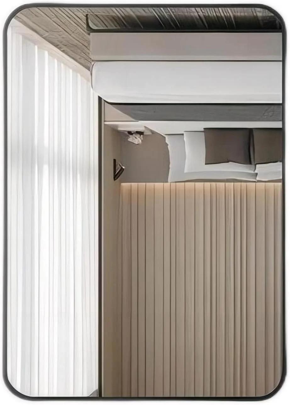 آینه دیواری حمام، قاب مشکی، مستطیل، نصب افقی/عمودی (مستطیل 70x50 سانتی متر)