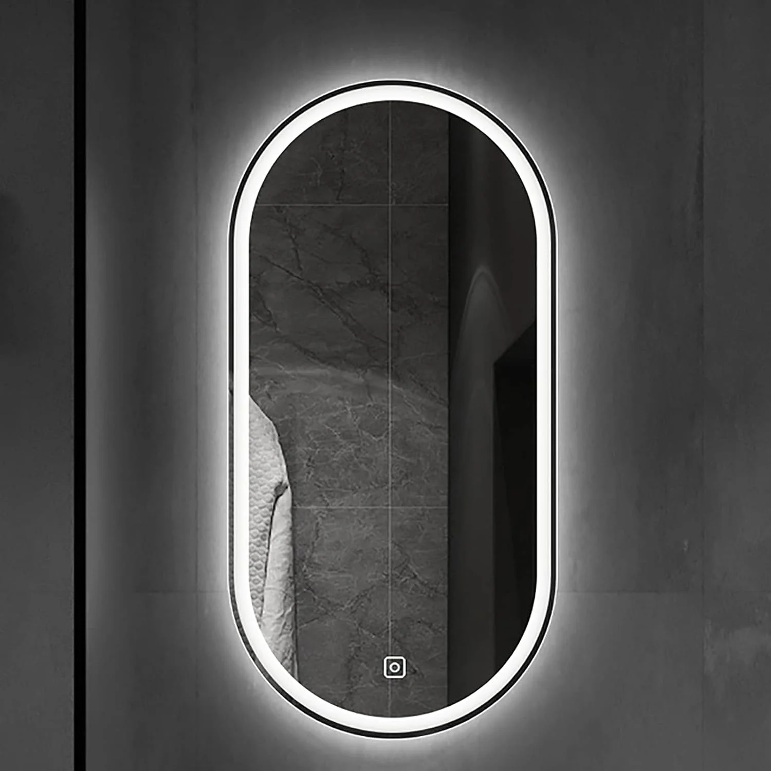 آینه بیضی ال ای دی 900x500 میلیمتری مناسب حمام، با قابلیت تنظیم نور در 3 رنگ و ضد بخار، مناسب آرایش آینه بیضی ال ای دی 900x500 میلیمتری مناسب حمام، با قابلیت تنظیم نور در 3 رنگ و ضد بخار، مناسب آرایش