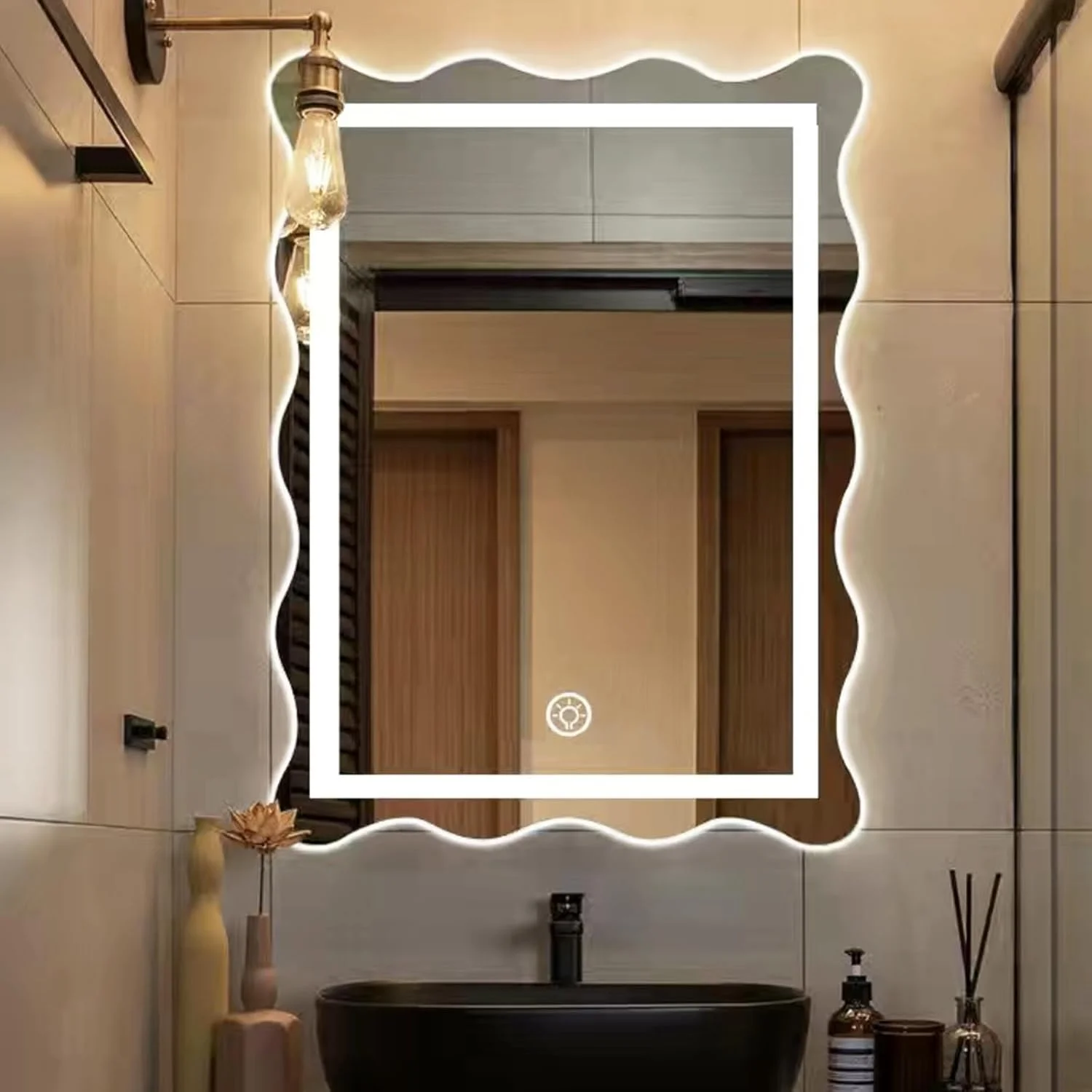 آینه حمام ال ای دی 60X90 سانتی متر، نور 3 رنگ قابل تنظیم، آینه روشویی حمام دیواری نورانی، آینه آرایش هوشمند با کلید لمسی (تک رنگ 60x90 سانتی متر) آینه حمام ال ای دی 60X90 سانتی متر، نور 3 رنگ قابل تنظیم، آینه روشویی حمام دیواری نورانی، آینه آرایش هوشمند با کلید لمسی (تک رنگ 60x90 سانتی متر)