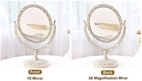 آینه آرایشی آفوگاتو، آینه دو طرفه بیضی شکل با قابلیت بزرگنمایی برای اتاق خواب، حمام و منزل، چرخش 360 درجه با پایه رومیزی شیک، طراحی اروپایی و پایه ضد لغزش آینه آرایشی آفوگاتو، آینه دو طرفه بیضی شکل با قابلیت بزرگنمایی برای اتاق خواب، حمام و منزل، چرخش 360 درجه با پایه رومیزی شیک، طراحی اروپایی و پایه ضد لغزش