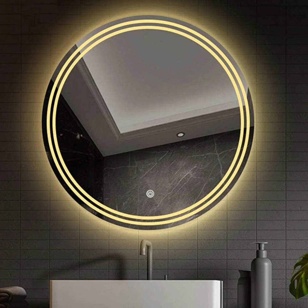 آینه حمام نورانی گرد بدون قاب با نور ال ای دی، آینه روشویی دیواری با نور پس زمینه، دکمه لمسی 50/60/70/80 سانتی متر (نور سفید 6000k گرد 60 سانتی متر (24 اینچ)) دو برابر راحتی آینه حمام نورانی گرد بدون قاب با نور ال ای دی، آینه روشویی دیواری با نور پس زمینه، دکمه لمسی 50/60/70/80 سانتی متر (نور سفید 6000k گرد 60 سانتی متر (24 اینچ)) دو برابر راحتی