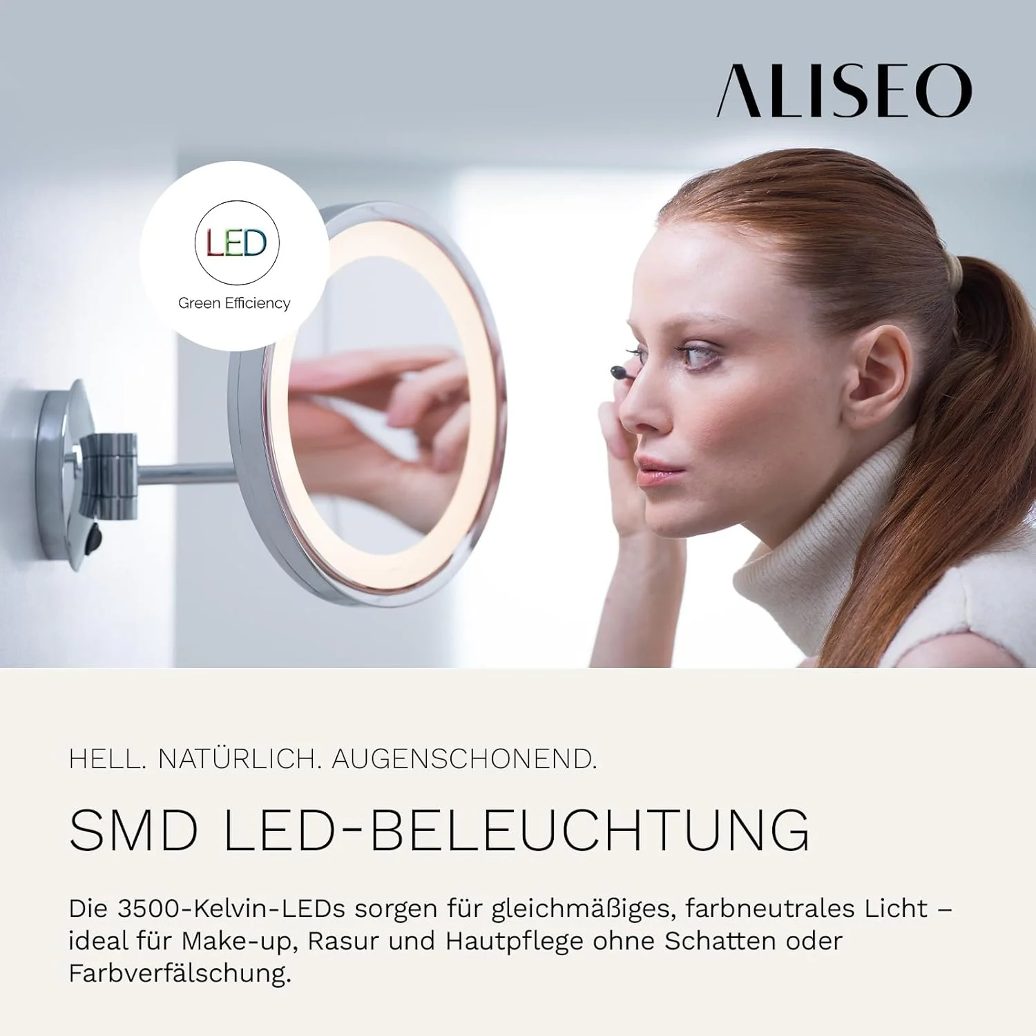 آینه چراغ دار ALISEO City Light - آینه روی بازوی گردان دوتایی - نور SMD LED بدون نیاز به تعمیر و نگهداری - نصب دیواری، گرد، قطر 250 میلی متر، کروم آینه چراغ دار ALISEO City Light - آینه روی بازوی گردان دوتایی - نور SMD LED بدون نیاز به تعمیر و نگهداری - نصب دیواری، گرد، قطر 250 میلی متر، کروم