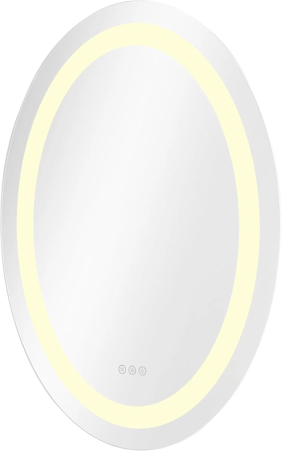 آینه دیواری بیضی شکل ال ای دی ضد بخار مناسب روشویی حمام، ۲۴ اینچ عرض در ۳۲ اینچ ارتفاع، مدل AKDY ABM01O آینه دیواری بیضی شکل ال ای دی ضد بخار مناسب روشویی حمام، ۲۴ اینچ عرض در ۳۲ اینچ ارتفاع، مدل AKDY ABM01O