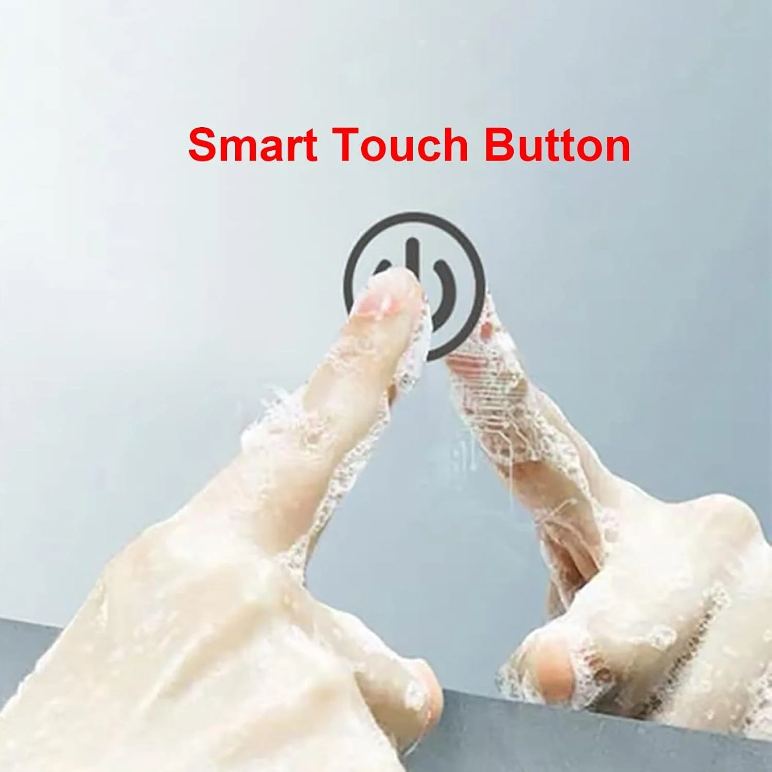 آینه آرایشی آویز دیواری با بند چرمی، مشکی، طلایی، قاب آلیاژ آلومینیوم، آینه گرد ال ای دی حمام، با قابلیت تنظیم نور در 3 دمای رنگ، عملکرد حافظه