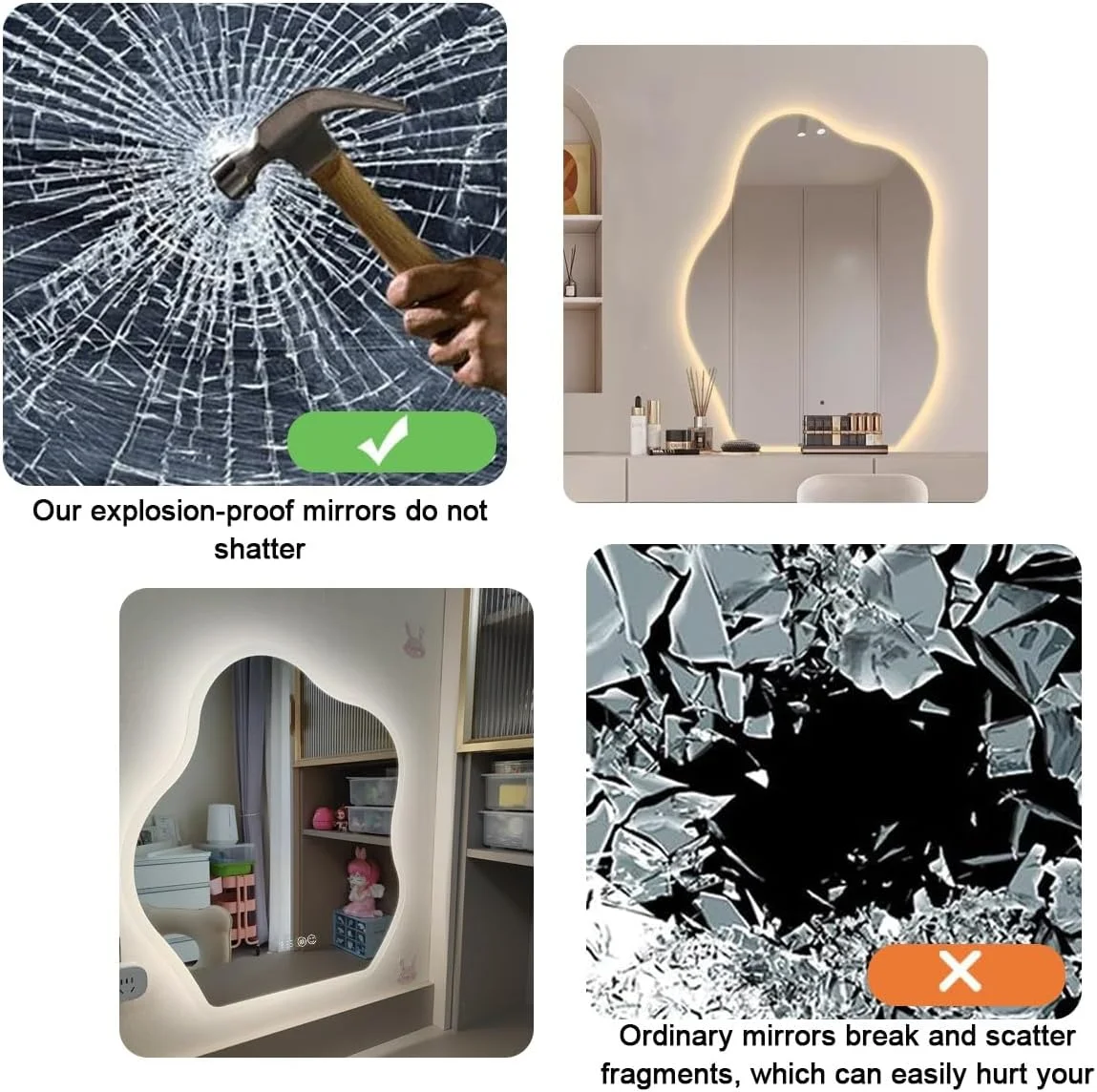 آینه روشویی ضد بخار دیواری حمام با نور LED سه رنگ قابل تنظیم، آینه هوشمند با دکمه لمسی و تنظیم نور پیوسته، آینه ضد انفجار برای دکوراسیون منزل (60x80 سانتی متر) آینه روشویی ضد بخار دیواری حمام با نور LED سه رنگ قابل تنظیم، آینه هوشمند با دکمه لمسی و تنظیم نور پیوسته، آینه ضد انفجار برای دکوراسیون منزل (60x80 سانتی متر)