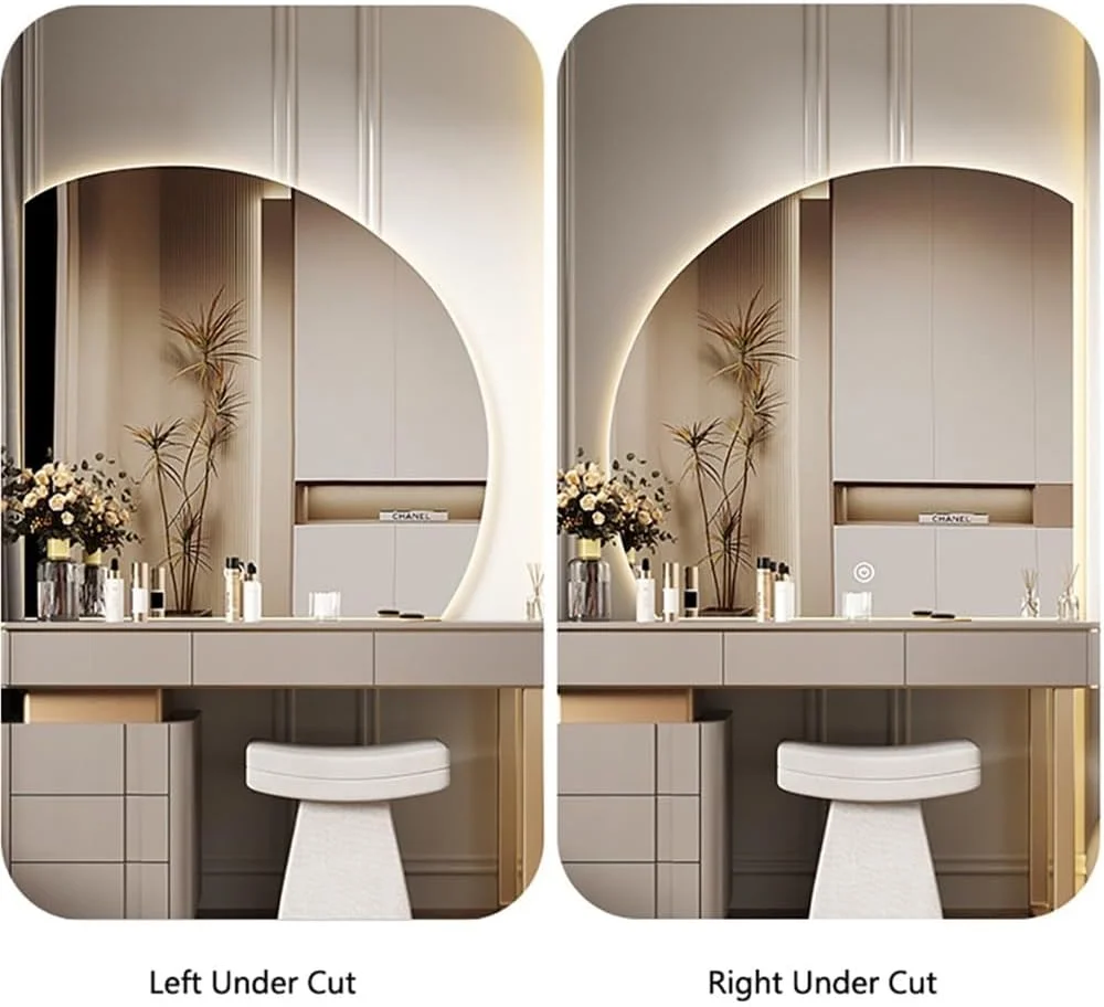 آینه آرایشی ال ای دی هوشمند ضد بخار آینه دیواری حمام 3 رنگ قابل تنظیم برای اتاق خواب ورودی دستشویی (برش زیر سمت راست 28" طول x 28" عرض) آینه آرایشی ال ای دی هوشمند ضد بخار آینه دیواری حمام 3 رنگ قابل تنظیم برای اتاق خواب ورودی دستشویی (برش زیر سمت راست 28" طول x 28" عرض)