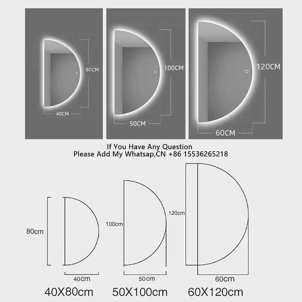 آینه دیواری ضد بخار، آینه حمام با نور سه رنگ و قابلیت تنظیم روشنایی - آینه اتاق خواب نیمه ماه، آینه آرایشی شیشه ای حرارت دیده، آینه بدون قاب با نور پس زمینه (برش سمت چپ، 39 اینچ طول x 20 اینچ عرض) آینه دیواری ضد بخار، آینه حمام با نور سه رنگ و قابلیت تنظیم روشنایی - آینه اتاق خواب نیمه ماه، آینه آرایشی شیشه ای حرارت دیده، آینه بدون قاب با نور پس زمینه (برش سمت چپ، 39 اینچ طول x 20 اینچ عرض)