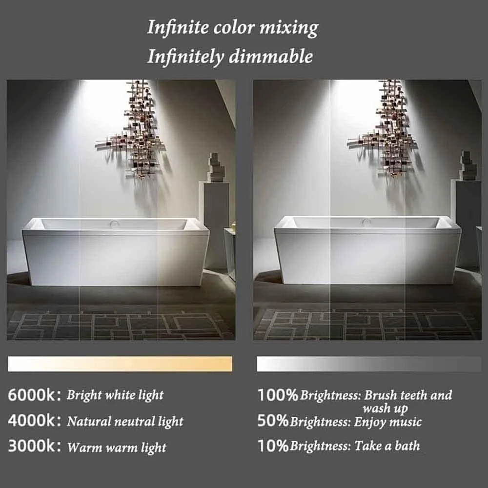 آینه دیواری ضد بخار، آینه حمام با نور سه رنگ و قابلیت تنظیم روشنایی - آینه اتاق خواب نیمه ماه، آینه آرایشی شیشه ای حرارت دیده، آینه بدون قاب با نور پس زمینه (برش سمت چپ، 39 اینچ طول x 20 اینچ عرض) آینه دیواری ضد بخار، آینه حمام با نور سه رنگ و قابلیت تنظیم روشنایی - آینه اتاق خواب نیمه ماه، آینه آرایشی شیشه ای حرارت دیده، آینه بدون قاب با نور پس زمینه (برش سمت چپ، 39 اینچ طول x 20 اینچ عرض)