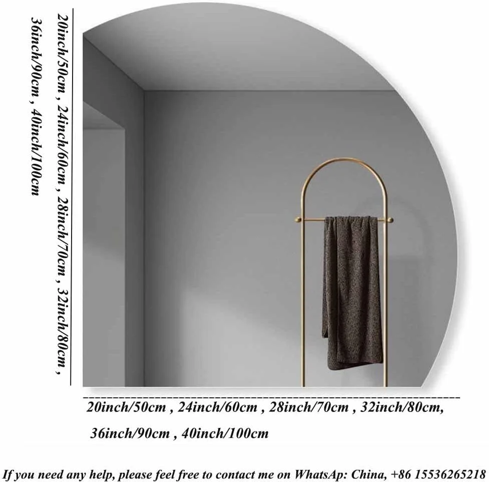 آینه حمام ضد بخار با نور ال ای دی - آینه دیواری نیمه ماه 36 اینچی برای ورودی، تزئینی با نور پس زمینه (نور گرم 28 اینچ)