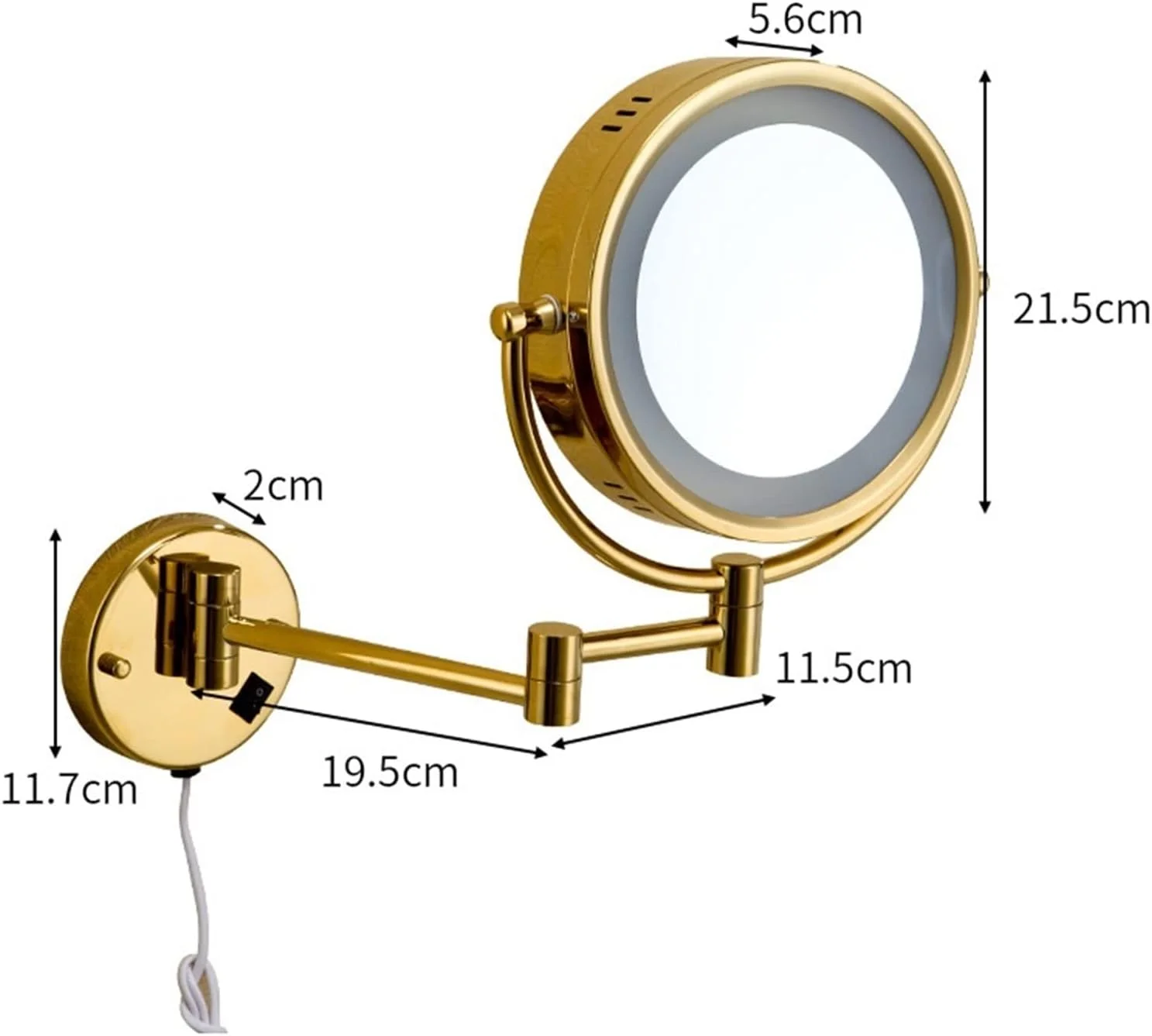 آینه حمام، آینه های بزرگنمایی دیواری گرد ال ای دی آرایشی با نورپردازی آینه حمام