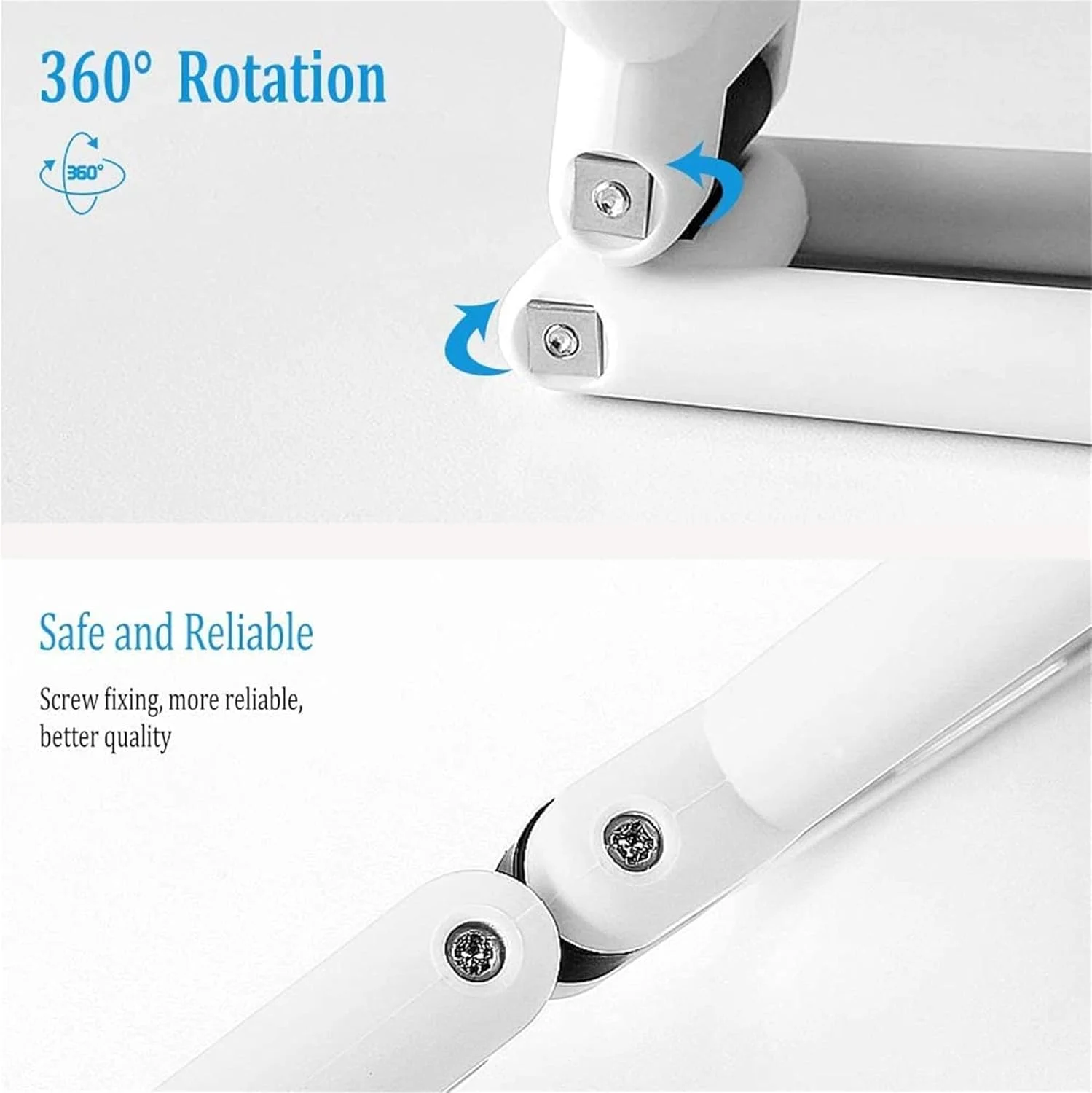 آینه دستی بزرگنمایی 15 برابر Arabest، آینه آرایشی تاشو دو طرفه برای خانم ها با دسته قابل تنظیم، اندازه جمع و جور و قابل حمل برای دختران (سفید)