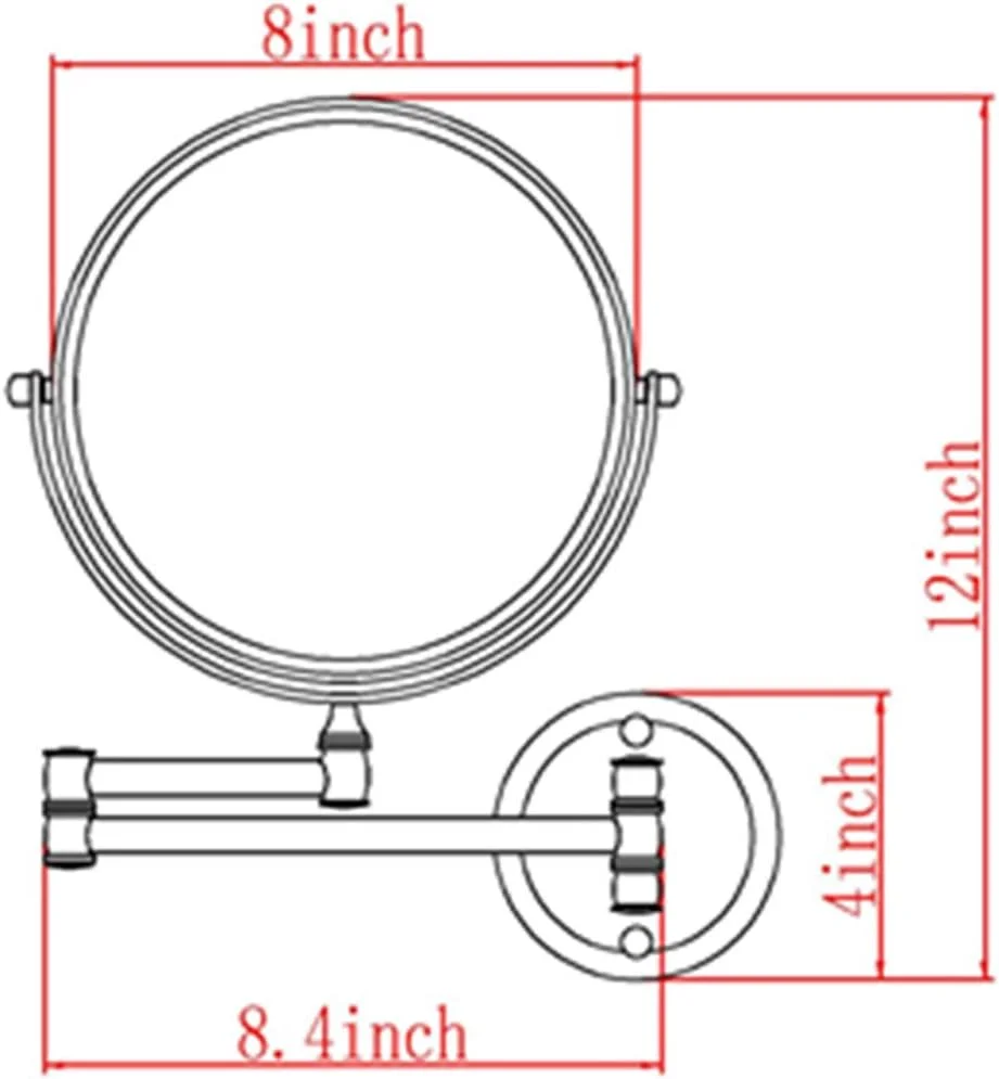 آینه آرایشی دیواری آراست، آینه دو طرفه رومیزی با روکش کروم 8 اینچی با بزرگنمایی، آینه های آرایشی چرخشی قابل گسترش حمام، 5X LEOWE آینه آرایشی دیواری آراست، آینه دو طرفه رومیزی با روکش کروم 8 اینچی با بزرگنمایی، آینه های آرایشی چرخشی قابل گسترش حمام، 5X LEOWE