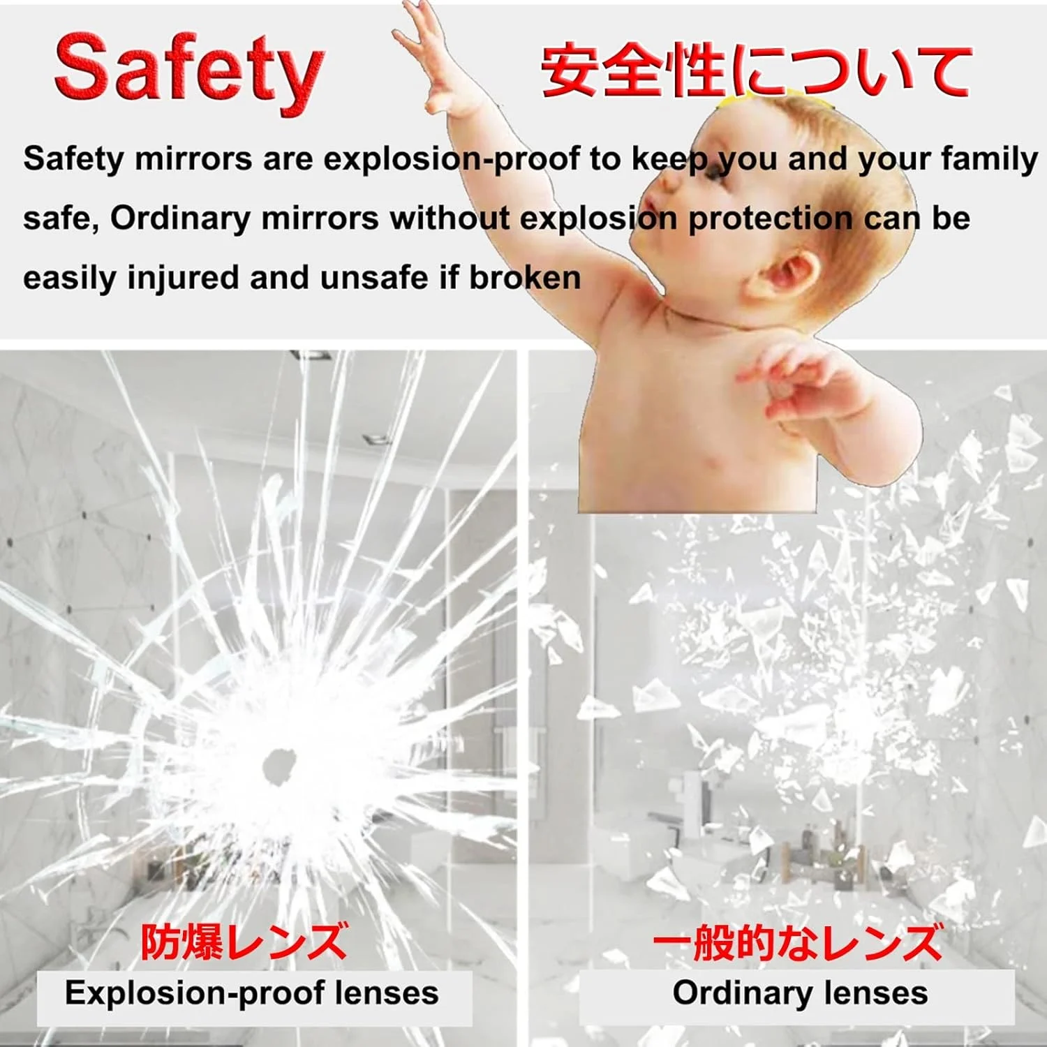 آینه های نیم دایره ای نامتقارن نورانی، آینه حمام ال ای دی، آینه روشویی دیواری، آینه آرایشی قابل تنظیم 3000K-6000K، حافظه، صفحه لمسی، هدیه خانه نویی