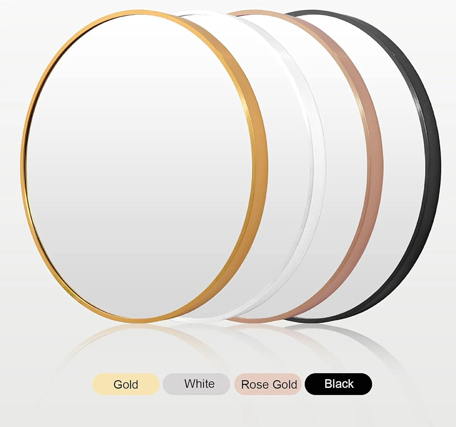 آینه گرد ?LED با نور پس زمینه برای حمام، با قابلیت تنظیم نور در 3 دمای رنگی، آینه هوشمند LED، آینه آرایشی دیواری با قاب آلیاژ آلومینیوم (قاب سفید 50X50CM) آینه گرد ?LED با نور پس زمینه برای حمام، با قابلیت تنظیم نور در 3 دمای رنگی، آینه هوشمند LED، آینه آرایشی دیواری با قاب آلیاژ آلومینیوم (قاب سفید 50X50CM)