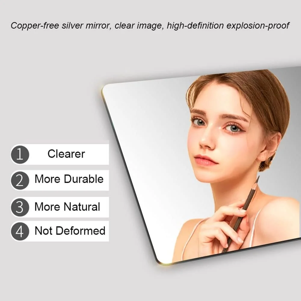 آینه روشویی گرد هوشمند با نور پس زمینه، آینه حمام LED با چراغ، ضد بخار، آینه نقره ای بدون مس HD 5 میلی متری (رنگ: نور گرم، اندازه: آینه حمام 80 سانتی متر)