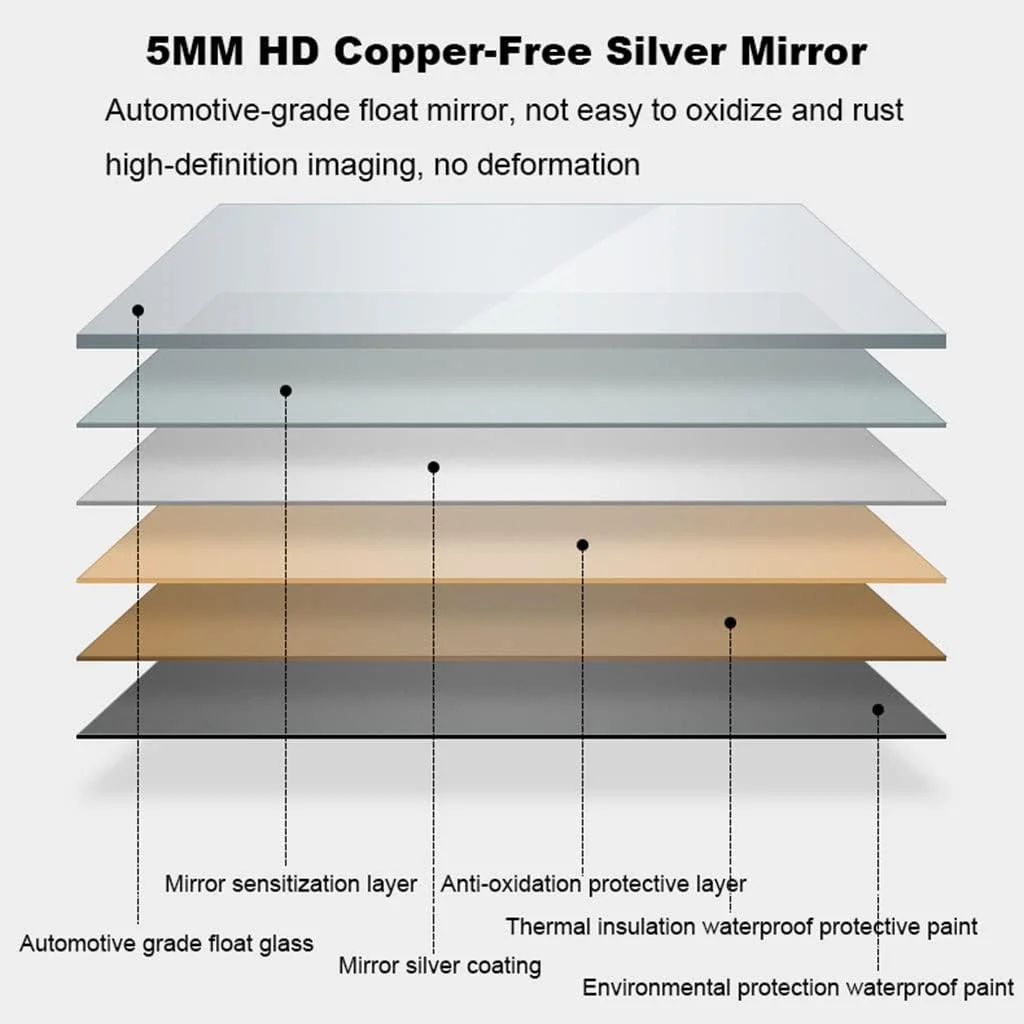 آینه آرایشی دیواری حمام با نور پس زمینه LED، دارای کلید لمسی، 3 رنگ نور قابل تنظیم، ضد بخار، قاب فلزی (رنگ: قاب طلایی گرد، اندازه: 700 میلی متر) (قاب طلایی گرد