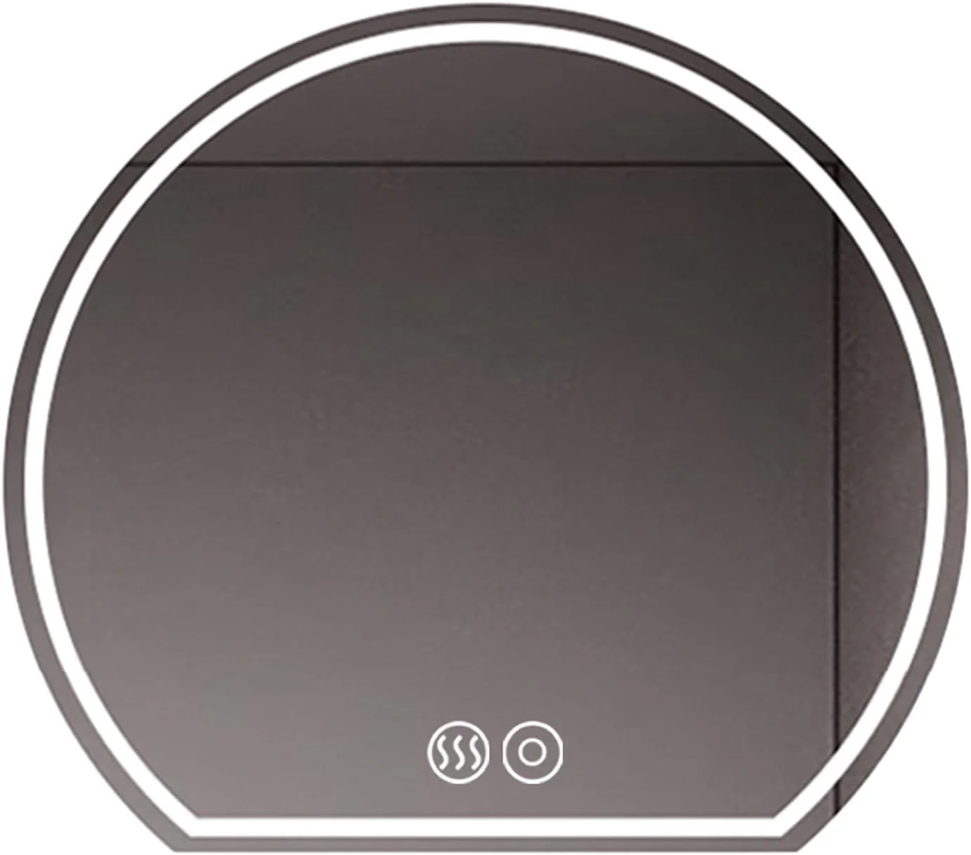 آینه ال ای دی نور پس زمینه دار 61 در 71 سانتی متر مناسب حمام و روشویی، آینه ضد بخار حمام با چراغ، دیمر دار، دارای کلید لمسی، آینه دیواری مدرن حمام با لمس