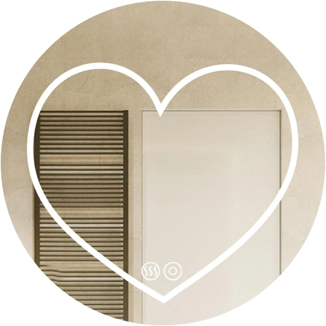 آینه حمام هوشمند LED ضد بخار 70x70 سانتی‌متر، آینه نورانی با چراغ برای دکوراسیون هتل و بار، 3 رنگ قابل تنظیم، آینه نور پس‌زمینه دیواری با عملکرد حافظه، هوشمند