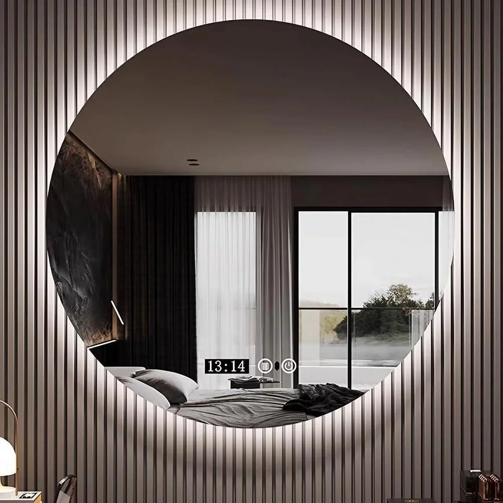 آینه گرد ال ای دی 20 اینچی برای حمام با چراغ، آینه روشویی ضد بخار نصب شده روی دیوار، 3 رنگ با قابلیت تنظیم نور آینه گرد ال ای دی 20 اینچی برای حمام با چراغ، آینه روشویی ضد بخار نصب شده روی دیوار، 3 رنگ با قابلیت تنظیم نور