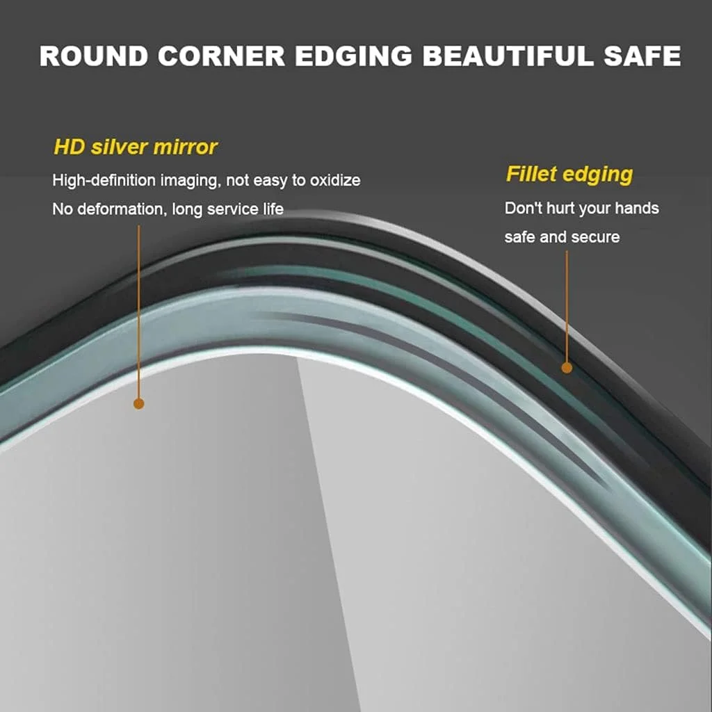 آینه حمام LED با نور پس زمینه، آینه روشویی بدون قاب دیواری با کلید لمسی، ضد آب IP44 (رنگ: نور سفید 2800-3200k، اندازه: گرد 50 سانتی متر)